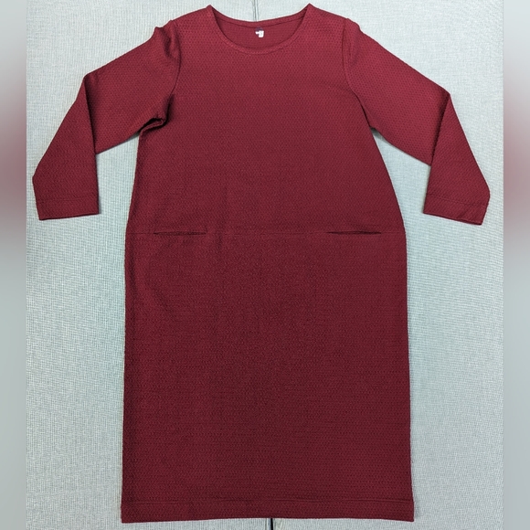 New With Tags Small Handmade Maroon Dress 2 Pockets - Picture 2 of 8